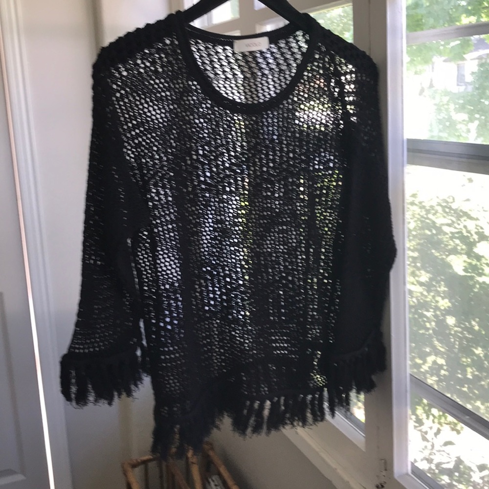 ViCOLO Made in Italy black cotton knit sweater